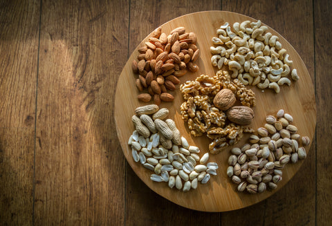 Assorted nuts including cashews and almonds